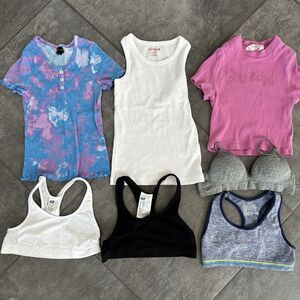 Target and H&M Girl's Sz XS and Small 6 7 8 10 Mixed Clothing Shirt Top Bras Lot